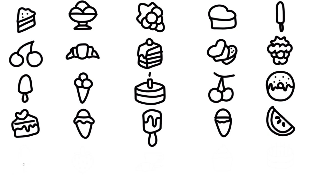 How to Draw Food items Healthy v Unhealthy, fruits drawing, ice cream