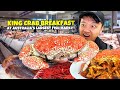 400 worlds best whole king crab  lobster noodle breakfast at largest fish market in australia