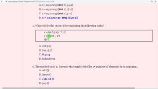 Python MCQs-2 for Data science