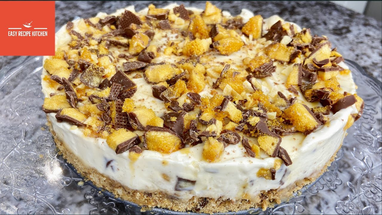 How To Make Easy No Bake Crunchie Honeycomb Cheesecake Simple