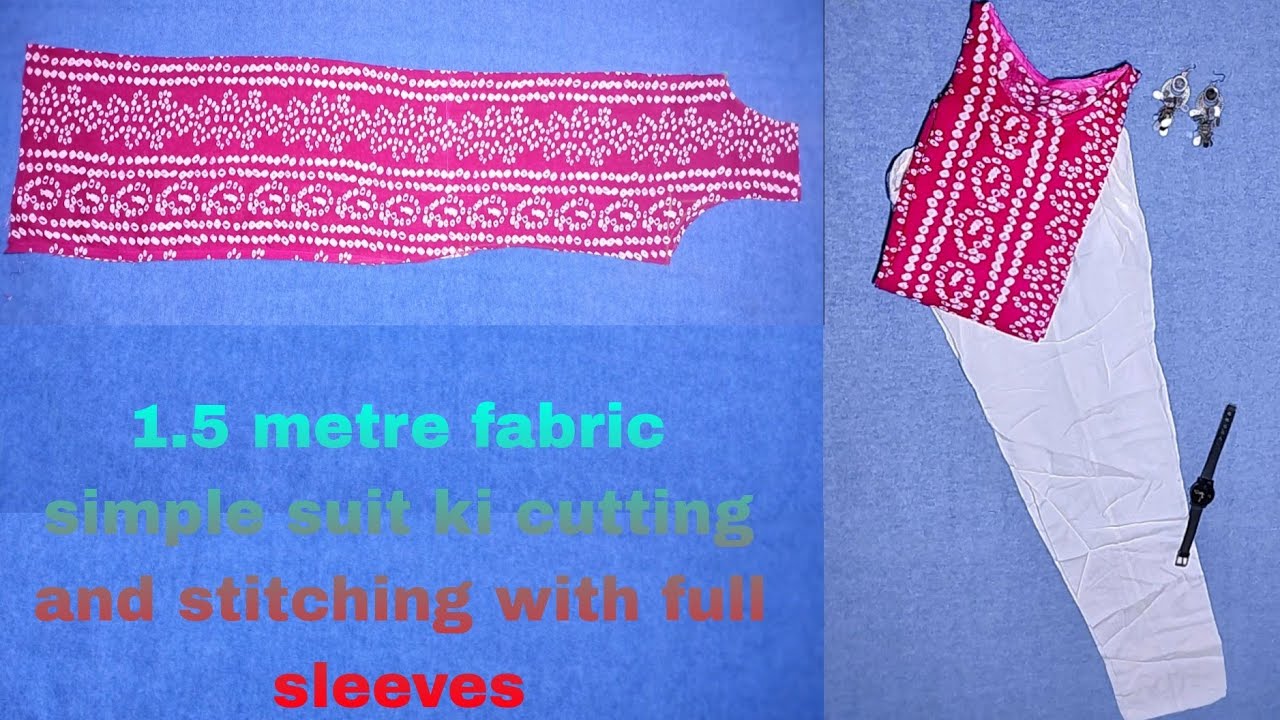 1.5 meter fabric mein readymade kurti ki cutting and stitching very