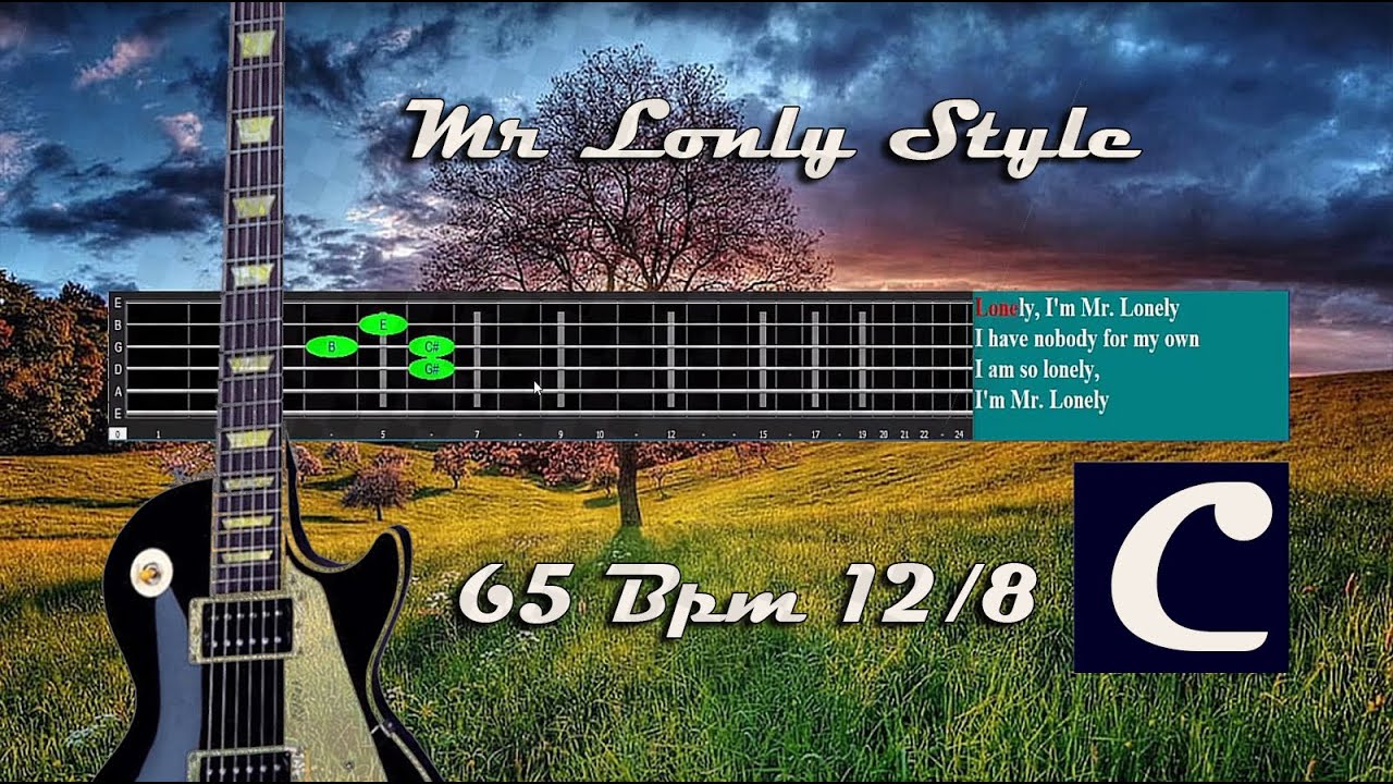 Mr Lonely Style in C Major Pentatonic 65 Bpm 12/8 Backing Track Jam ...