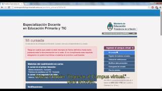 Acceder al campus virtual - Postítulo Primaria TIC