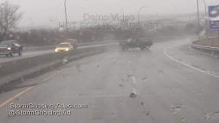 Duluth, MN Snow Slick Roads, Crashes and Snow - 3/16/2016