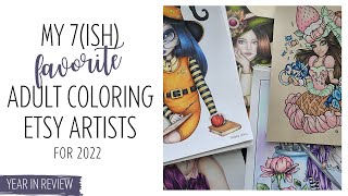 My 7ish FAVORITE Adult Coloring Artists on Etsy for 2022