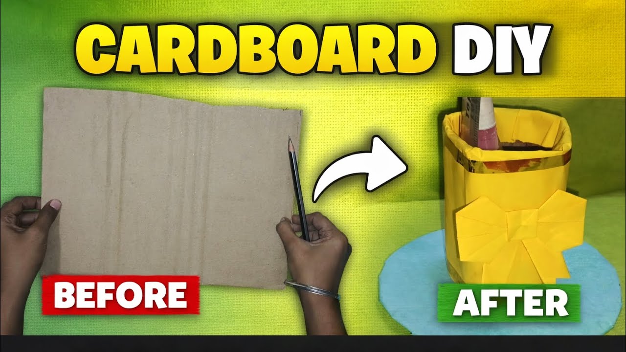 Waste cardboard pen stand😍 