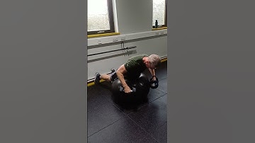 Stability ball dumbbell row