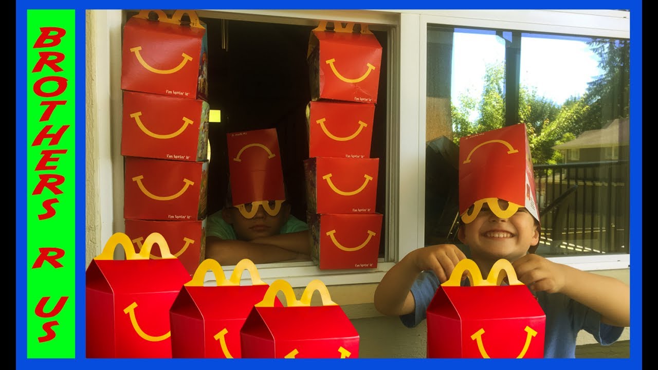 McDonald's Drive Thru Pretend Prank Play with Brothers r Us! Happy Meal Pickup!