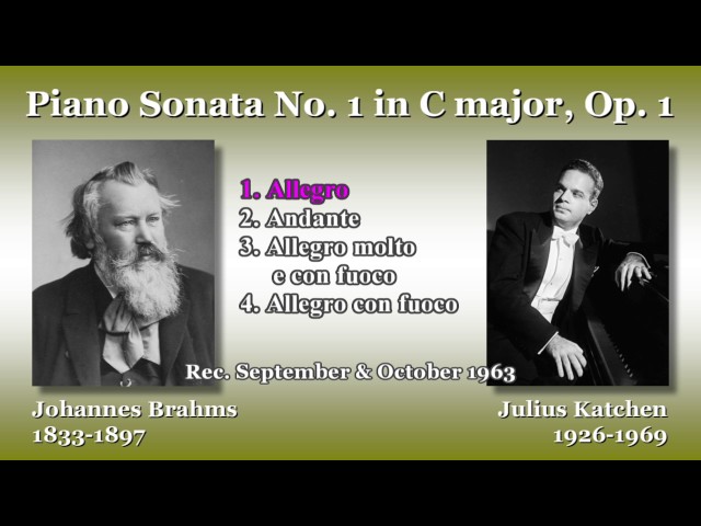 Brahms: Piano Sonata No. 1, Katchen (1963) ブラームス ピアノソナタ