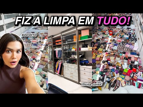 FIZ UMA LIMPA NO MEU QUARTO DE MAKE, CLOSET E BANHEIRO!