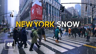 SNOW winter in NEW YORK 🗽Manhattan tour, NYC