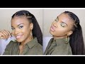 DOUBLE BRAIDED PONYTAIL USING BRAIDING HAIR | NATURAL HAIR