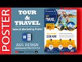 Tour travel sales marketing poster design in ms word  learn flyer brochure banner design