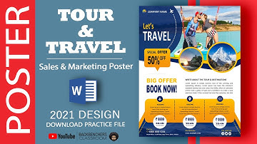 Tour Travel Sales Marketing Poster Design in Ms Word | Learn Flyer Brochure Banner Design