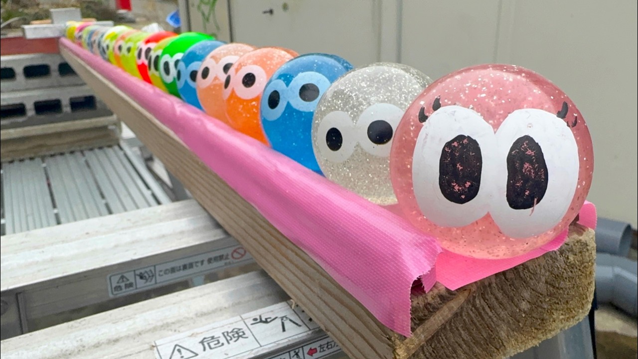 Fun Marble Run ☆ New Rainbow Course & Large Rotating Plate, Eyeball Balls and 100 Marbles