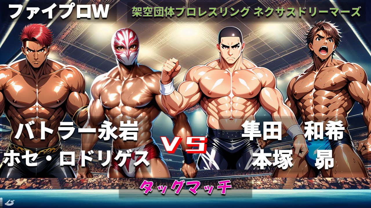 【ファイプロW】タッグマッチ　バトラー永岩・ホセ・ロドリゲス ｖｓ 隼田和希・本塚昴【ネクサスドリーマーズ－266】