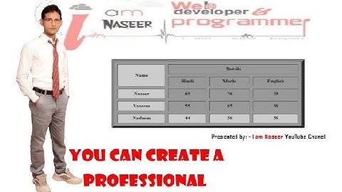 Code for html table – design html5 & css3 | How to create html Table - Part 1