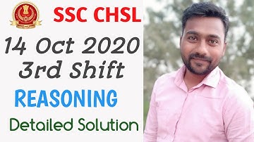 Reasoning | SSC CHSL 2019 | 14 Oct 2020 Shift-3 Solution | by Arvind Sir || Sharv Academy