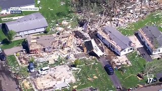 Helicopter video of tornado damage near Lovers Lane