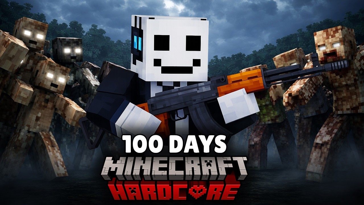 I Survived 100 Days in Minecraft Hardcore with the CRAZY Zombie Apocalypse Mod