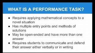 Performance Tasks Video