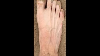 Master Liam King - Powerful feet walking on sand at the beach