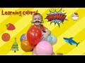 Learning colors with balloons and fun toys! Fun balloon experiment for kids!