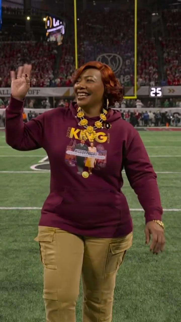 Martin Luther King Jr.'s daughter Dr. Bernice A. King was on the field for the coin toss