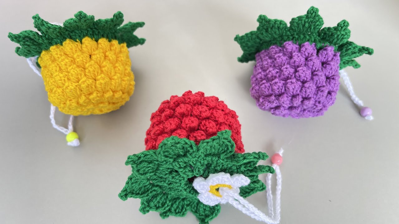 porta bombom em crochê ou porta lembrancinha rápido e fácil modelo frutinha