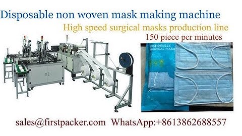 surgical 1 to 2 three layers non woven face mask making machine with inside nose bridge