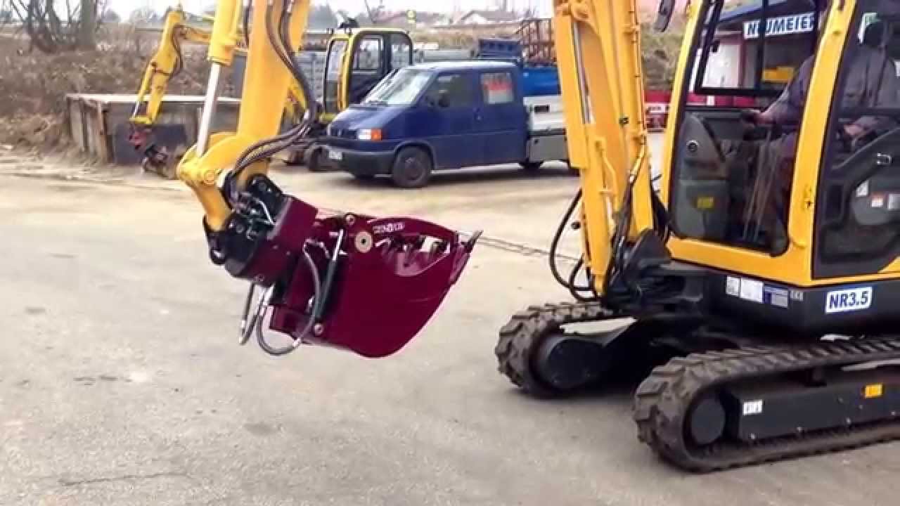 NEUMEIER Minibagger NR3.5 mit Holp Rototop und Multigrip Greiflöffel