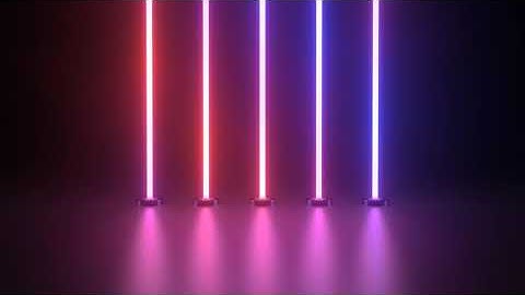 Beautiful 3D Ultraviolet Glowing Neon Line Fluorescent Laser Lights 4K DJ Visuals Loop Background