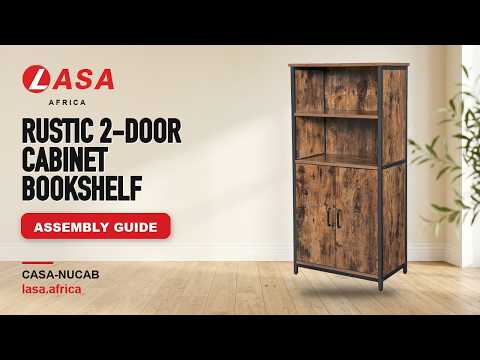 Rustic 2-Door Cabinet Bookshelf – Assembly