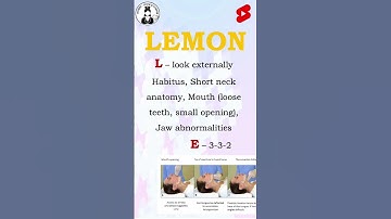 LEMON - Difficult Intubation Mnemonic #shorts #nursing #medico #shortvideo