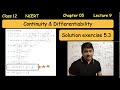 Solution of exercise 5.3 | Continuity &amp; Differentiability | Class 12 NCERT | Chapter 5 | Lecture 9