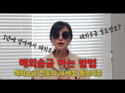 해외송금하는 방법 해외송금필요정보 해외송금한도 국세청통보기준 