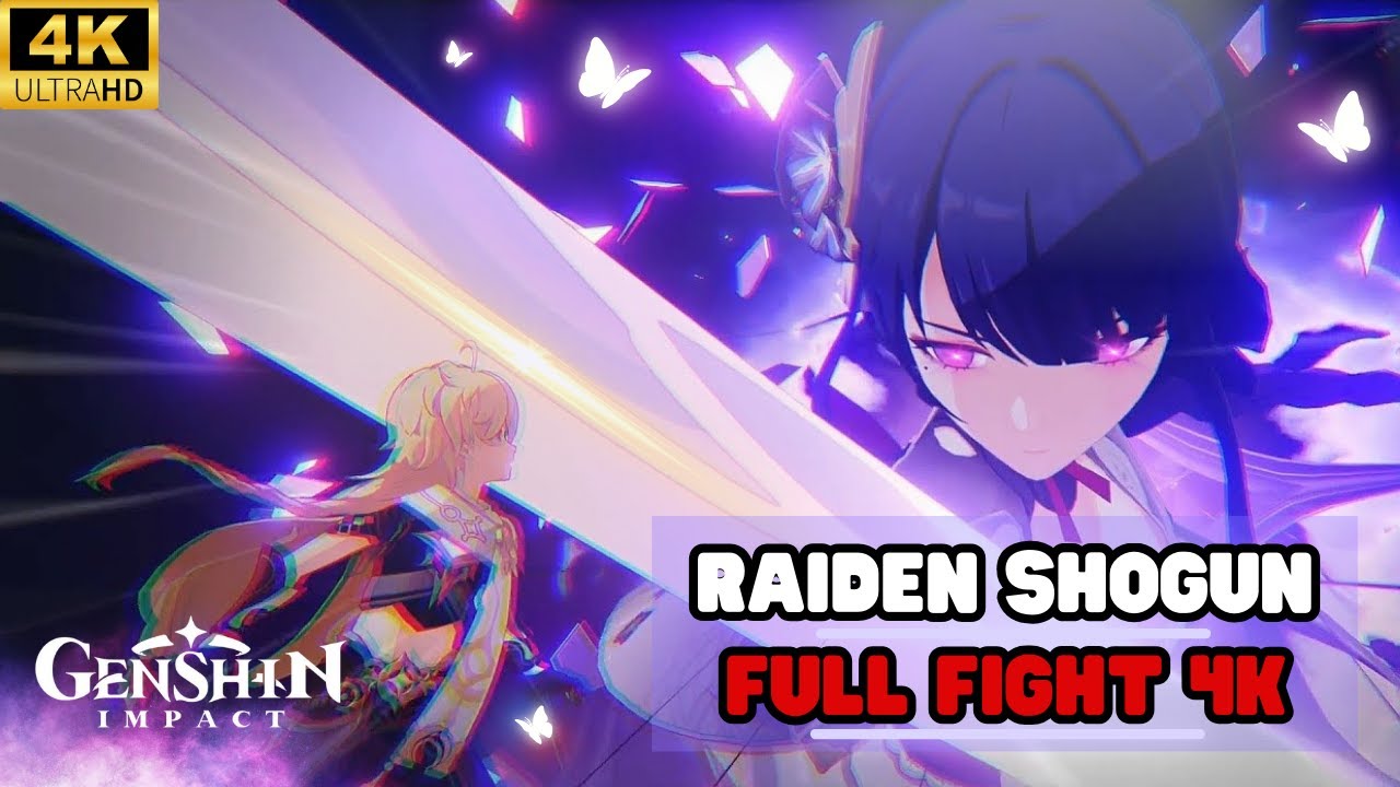 4K 60fps | Genshin Impact - Baal Boss Fight (Raiden Shogun vs Aether)