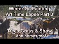 Oil Winter Landscape Painting Time Lapse Tips Techniques How To Show Depth Detailed Snow Trees Grass