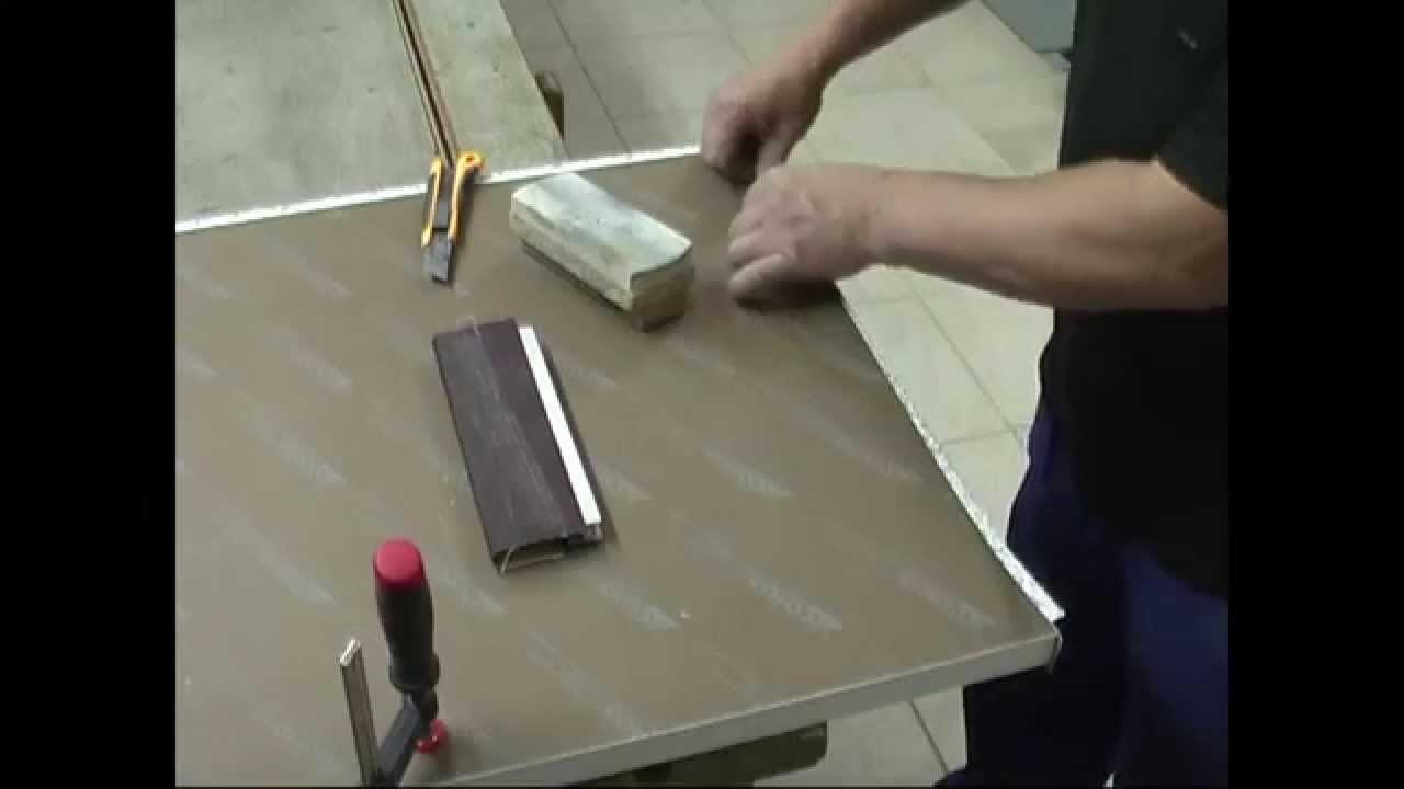 Наклейка пластик кромки на столешницу - YouTube
