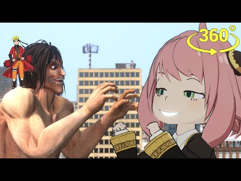 Anya vs Titan, Naruto and Tengen || ANIME VR 360°