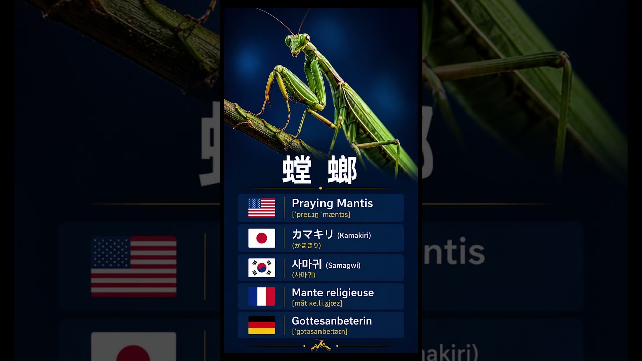 螳螂｜Praying Mantis in 6 Languages #Shorts - YouTube