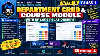ASP.NET Core MVC CRUD + EF Core Relationships & SelectList | .NET Course – Week 10 Class 1