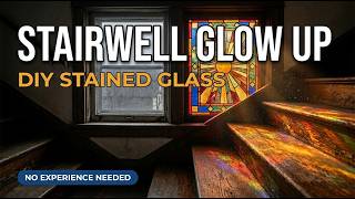 I Made a Faux Stained Glass Window for My Stairwell Budget DIY