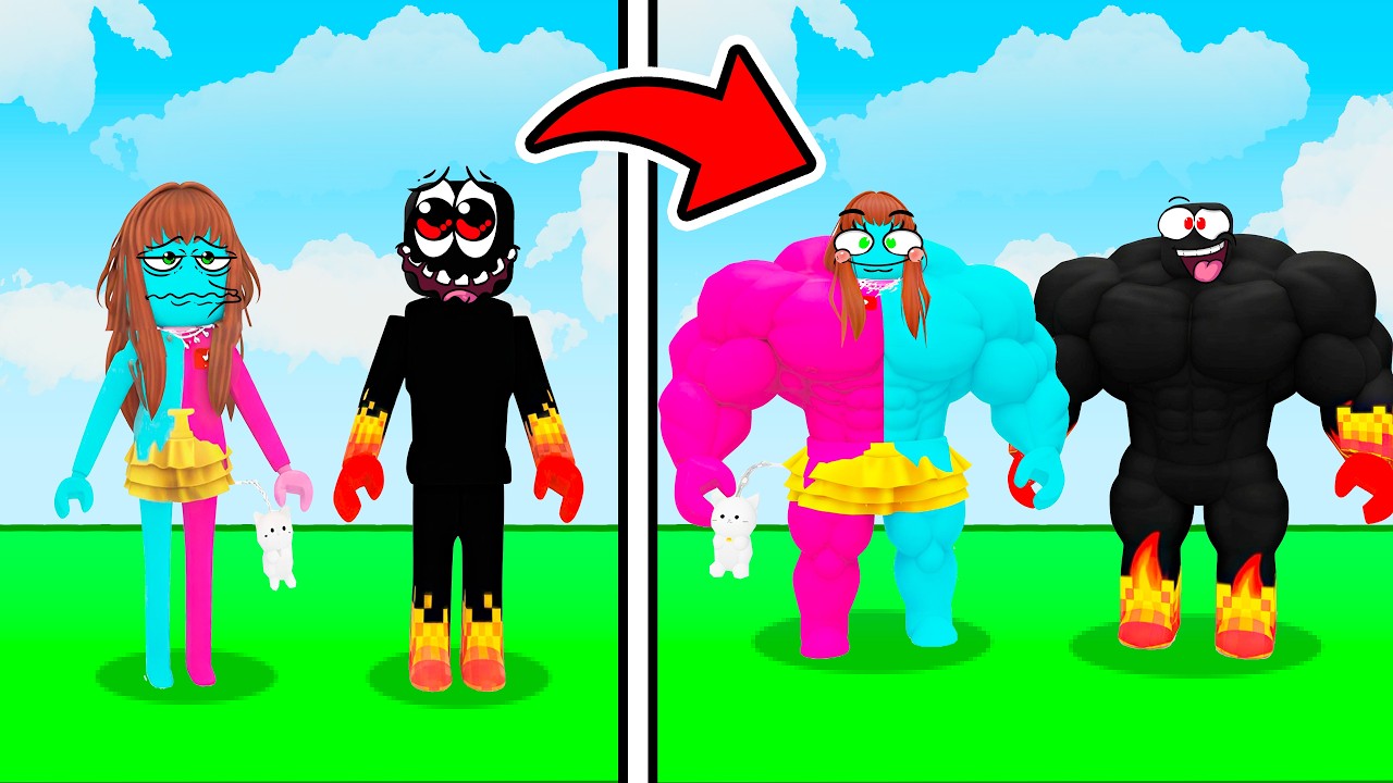 OS NOOBS FRACOS FICARAM FORTÕES NO ROBLOX