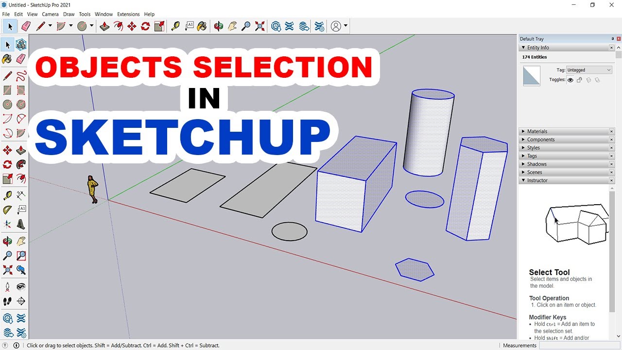 selecting-geometry-select-objects-in-sketchup-select-multiple-objects-in-sketchup-youtube