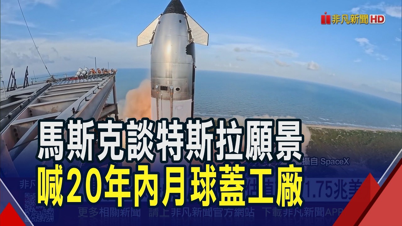 喊20年內月球蓋廠 馬斯克籲抱緊特斯拉股票 傳SpaceX最快3月遞IPO 估值望破1.75兆美元｜非凡財經新聞｜20260228