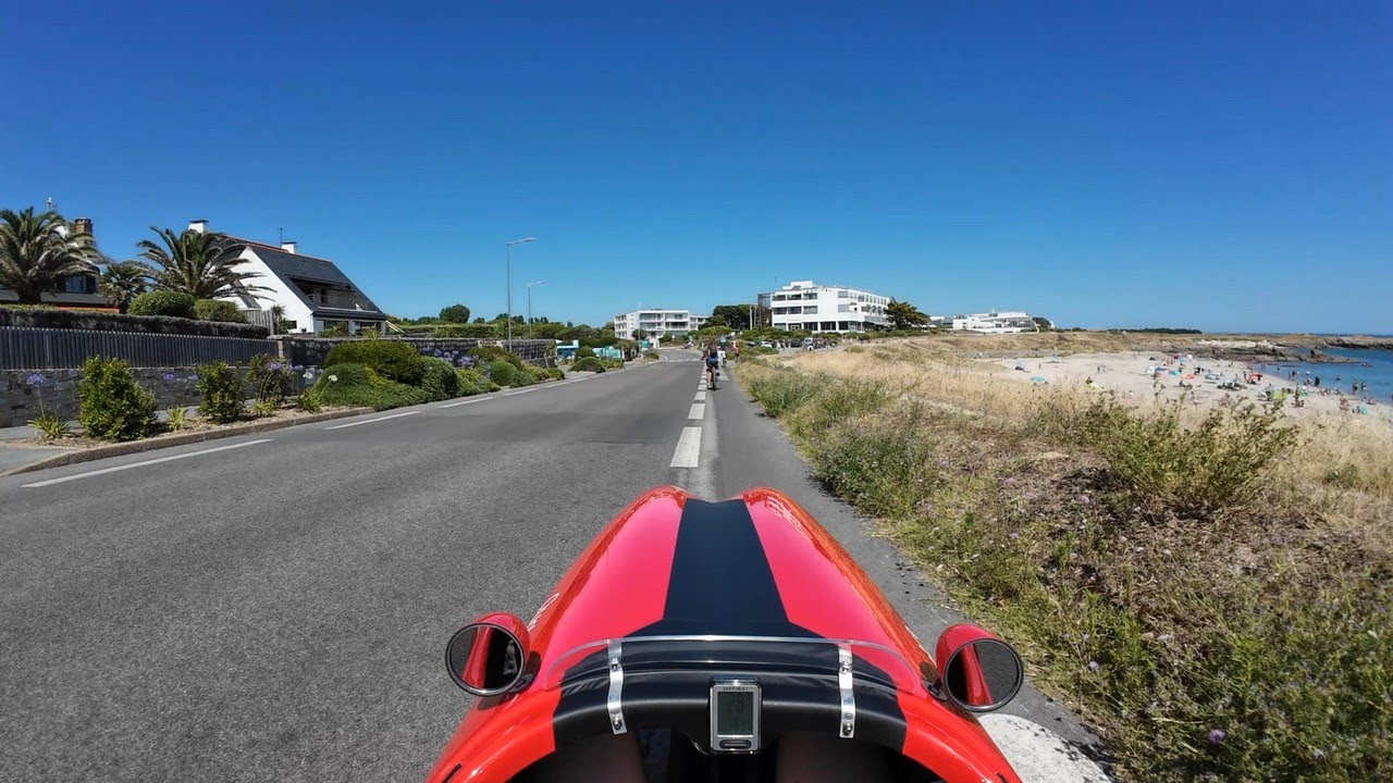 Presqu'île de Quiberon en velomobile Quatrevelo.