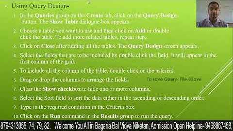 Working with Query, Form and Report (Ch-5)- 1