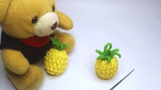 Amigurumi Pineapple Crochet Tutorial - Pineapple Fruit Amigurumi (Subtitle Available)