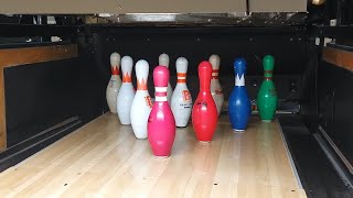Bowling with Colored Pins! AMF 82-70 Close Up Video